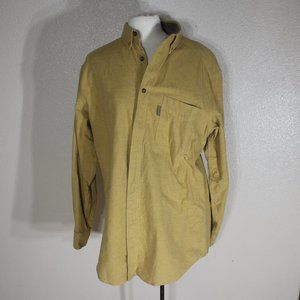 Woolrich log sleeve shirt dark straw heather